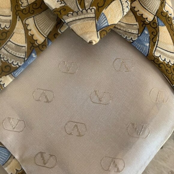 Valentino Cravatte Men’s Silk Tie Made in Italy Beige Brown Blue Gold Black - Picture 7 of 9